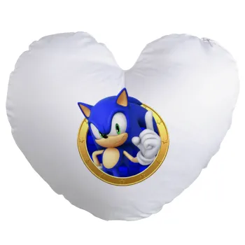 Sonic the hedgehog, Μαξιλάρι καναπέ καρδιά 40x40cm περιέχεται το  γέμισμα