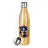 Glitter gold stainless steel thermos bottle, double-walled, 500ml
