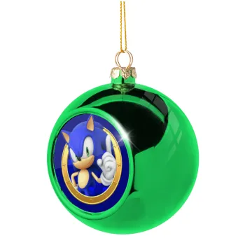 Sonic the hedgehog, Green Christmas tree ornament ball 8cm