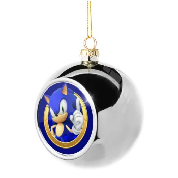 Sonic the hedgehog, Silver 8cm Christmas tree ball ornament