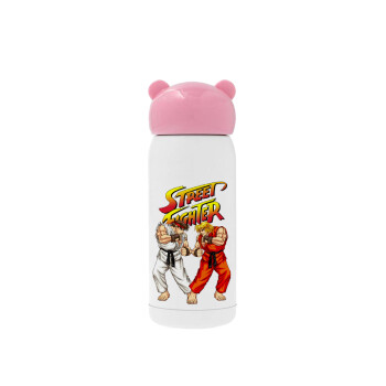 Street fighter, Pink stainless steel thermal flask, 320ml