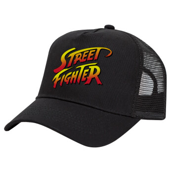 Street fighter, Καπέλο Trucker με Δίχτυ, Μαύρο, (ΒΑΜΒΑΚΕΡΟ, ΠΑΙΔΙΚΟ, UNISEX, ONE SIZE)