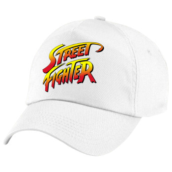 Street fighter, Πεντάφυλλο καπέλο Λευκό, 100% Βαμβακερό (Twill), με ρύθμιση, unisex