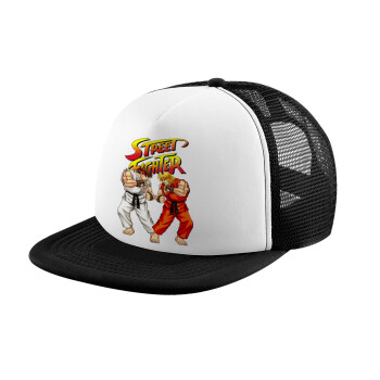 Street fighter, Καπέλο παιδικό Soft Trucker με Δίχτυ Black/White 