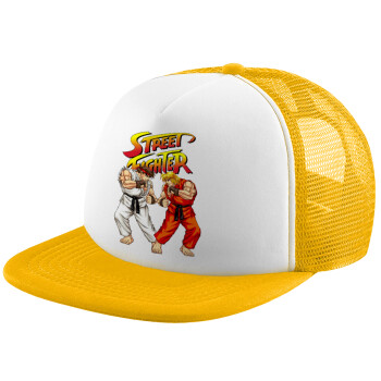 Street fighter, Καπέλο Soft Trucker με Δίχτυ Κίτρινο/White 