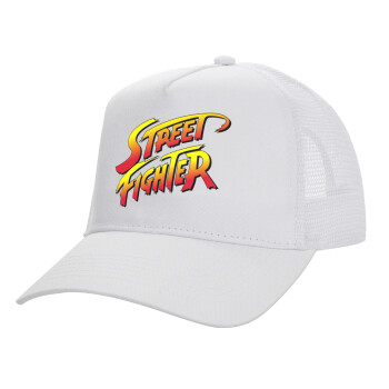 Street fighter, Καπέλο Ενηλίκων Structured Trucker, με Δίχτυ, ΛΕΥΚΟ (100% ΒΑΜΒΑΚΕΡΟ, ΕΝΗΛΙΚΩΝ, UNISEX, ONE SIZE)