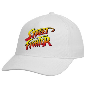 Street fighter, Καπέλο Ενηλίκων Baseball, Drill, Λευκό (100% ΒΑΜΒΑΚΕΡΟ, ΕΝΗΛΙΚΩΝ, UNISEX, ONE SIZE)