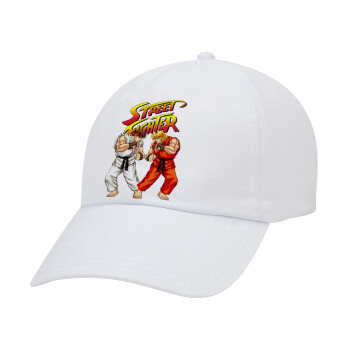 Street fighter, Καπέλο ενηλίκων Jockey Λευκό (snapback, 5-φύλλο, unisex)