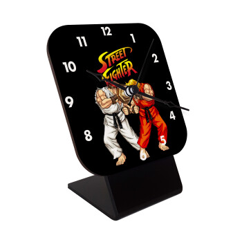 Street fighter, Quartz Wooden table clock with hands (10cm)
