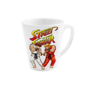 Street fighter, Κούπα κωνική Latte Λευκή, κεραμική, 300ml