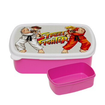 Street fighter, ΡΟΖ παιδικό δοχείο φαγητού (lunchbox) πλαστικό (BPA-FREE) Lunch Βox M18 x Π13 x Υ6cm