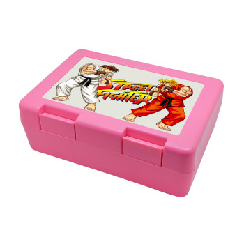 Street fighter, Children's cookie container PINK 185x128x65mm (BPA free plastic)