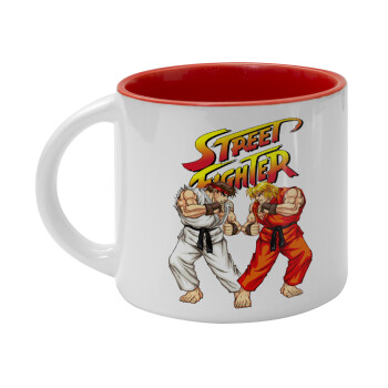 Street fighter, Κούπα κεραμική 400ml Λευκή/Κόκκινη