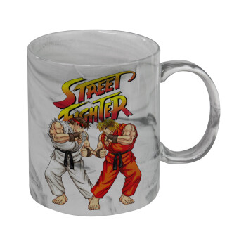 Street fighter, Mug ceramic marble style, 330ml
