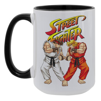 Street fighter, Κούπα Mega 15oz, κεραμική Μαύρη, 450ml