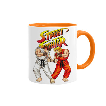 Street fighter, Mug colored orange, ceramic, 330ml