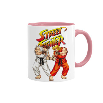 Street fighter, Mug colored pink, ceramic, 330ml