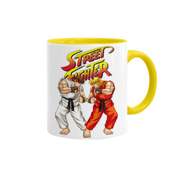Street fighter, Mug colored yellow, ceramic, 330ml