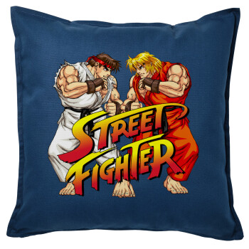 Street fighter, Sofa cushion Blue 50x50cm includes filling