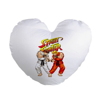 Street fighter, Μαξιλάρι καναπέ καρδιά 40x40cm περιέχεται το  γέμισμα