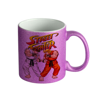 Street fighter, Κούπα Μωβ Glitter που γυαλίζει, κεραμική, 330ml