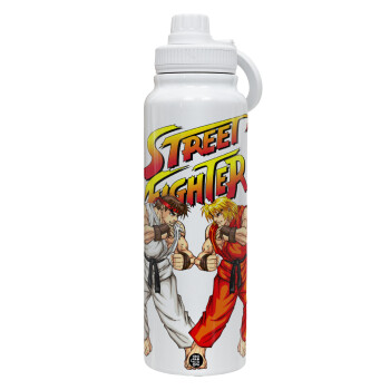 Street fighter, 1L Stainless Steel Thermal Bottle with Phone Holder & Double Wall Insulation