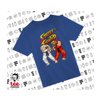 Street fighter, Παιδικό T-Shirt ΜΠΛΕ από 100% βαμβάκι, για κάθε μέρα. Vegan & OEKO-TEX πιστοποιημένο.