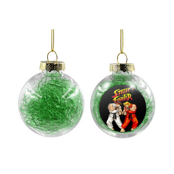 Street fighter, Χριστουγεννιάτικη μπάλα δένδρου διάφανη με πράσινο γέμισμα 8cm