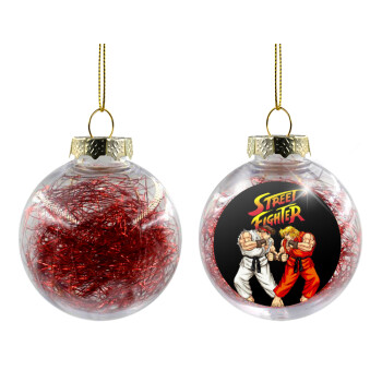 Street fighter, Χριστουγεννιάτικη μπάλα δένδρου διάφανη με κόκκινο γέμισμα 8cm