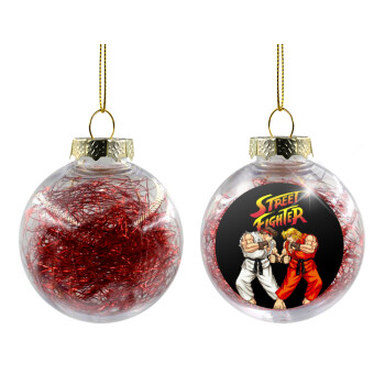 Street fighter, Transparent Christmas tree ball ornament with red filling 8cm
