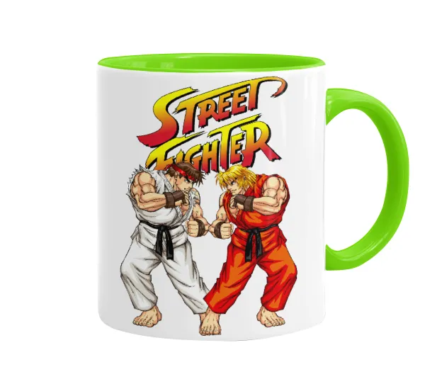 Street fighter — Mug colored light green, ceramic, 330ml
