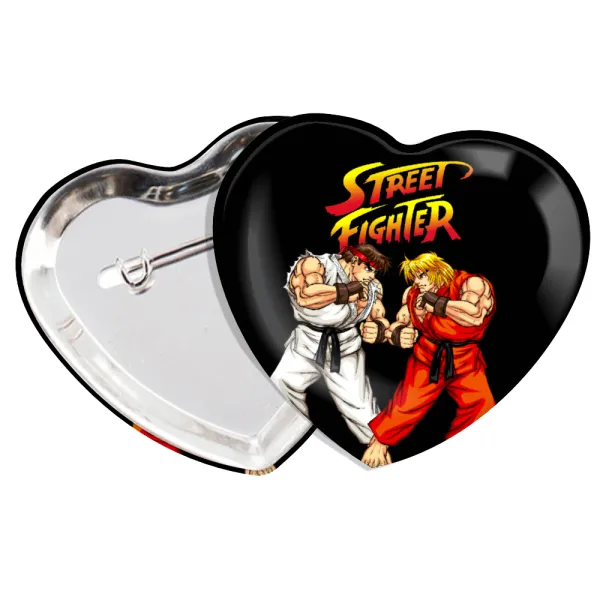 Street fighter — Heart pin badge (57x52mm)