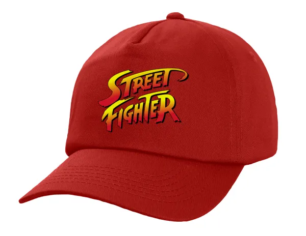 Street fighter — Children's Baseball Cap, 100% Cotton Twill, Red (COTTON, CHILDREN'S, UNISEX, ONE SIZE)