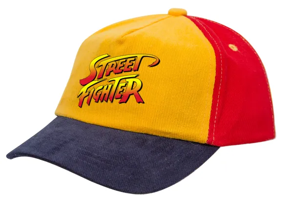 Street fighter — Children's Baseball Cap, 100% Cotton Drill, Yellow/Blue/Red (COTTON, CHILDREN'S, ONE SIZE)