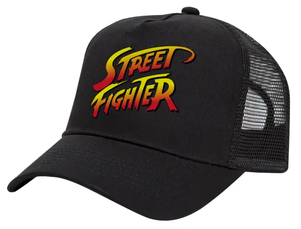 Street fighter — Trucker Hat with Mesh, Black, (COTTON, KIDS, UNISEX, ONE SIZE)