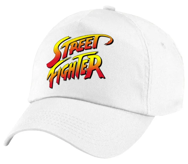 Street fighter — Children's Baseball Cap, 100% Cotton Twill, White (COTTON, CHILDREN'S, UNISEX, ONE SIZE)