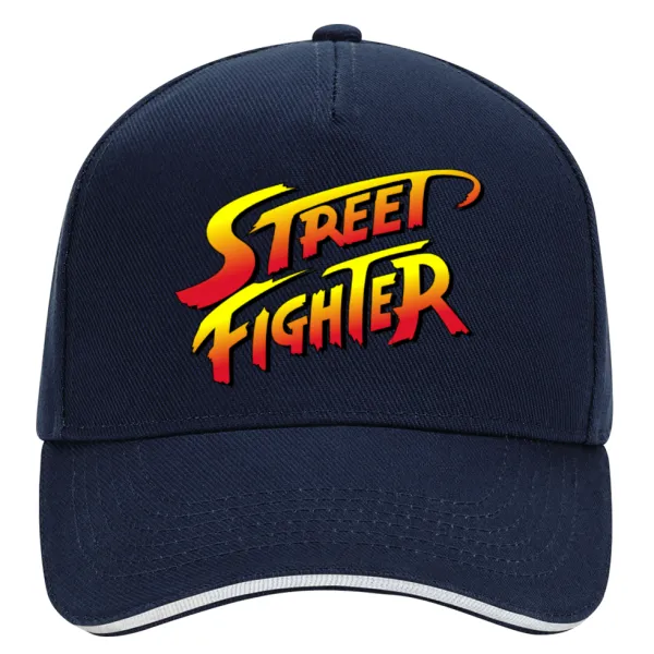Street fighter — DRILL Adult Ultimate Hat BLUE/WHITE, (100% COTTON, ADULT, UNISEX, ONE SIZE)