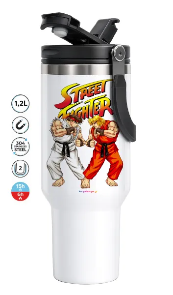 Street fighter — Mega Travel Mug / Travel Mug, double walled (thermal) 1.2L