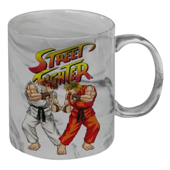 Street fighter, Κούπα κεραμική, marble style (μάρμαρο), 330ml