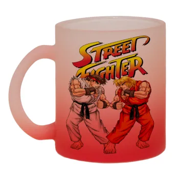 Street fighter, Κούπα γυάλινη δίχρωμη με βάση το κόκκινο ματ, 330ml