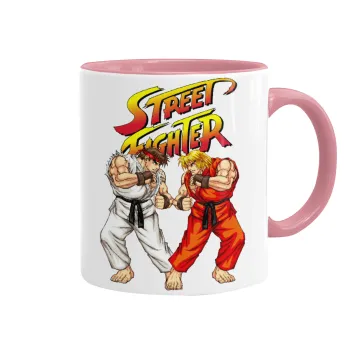 Street fighter, Mug colored pink, ceramic, 330ml
