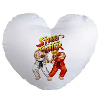 Street fighter, Μαξιλάρι καναπέ καρδιά 40x40cm περιέχεται το  γέμισμα