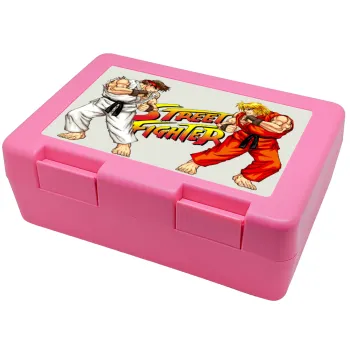 Street fighter, Children's cookie container PINK 185x128x65mm (BPA free plastic)