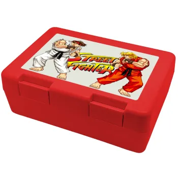 Street fighter, Children's cookie container RED 185x128x65mm (BPA free plastic)