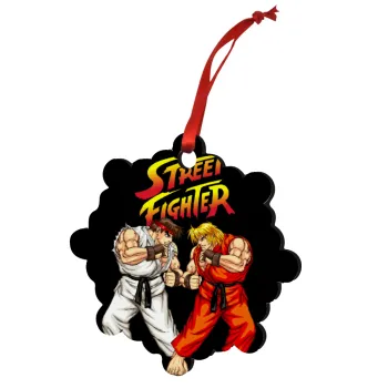 Street fighter, Στολίδι Χριστουγεννιάτικο στολίδι snowflake ξύλινο 7.5cm