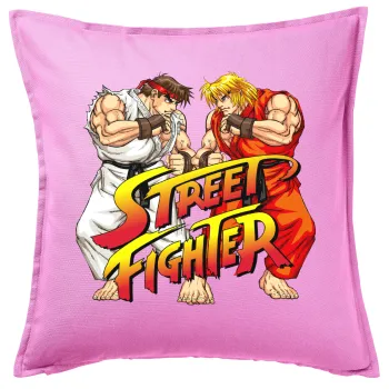 Street fighter, Sofa cushion Pink 50x50cm includes filling