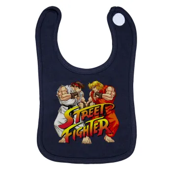 Street fighter, Σαλιάρα με Σκρατς 100% Organic Cotton Μπλε (0-18 months)