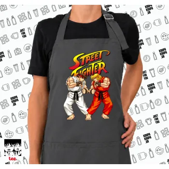 Street fighter, Ποδιά μακριά Σεφ ολόσωμη με τσέπες GREY (ΕΝΗΛΙΚΩΝ)