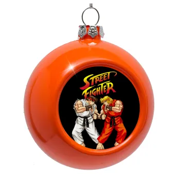 Street fighter, Orange Christmas tree ornament bauble 8cm