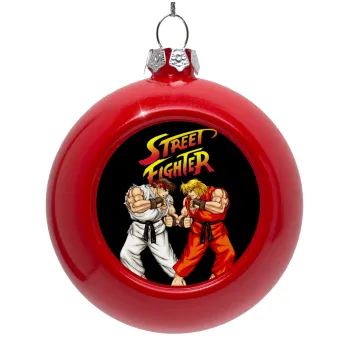 Street fighter, Red Christmas tree ornament bauble 8cm